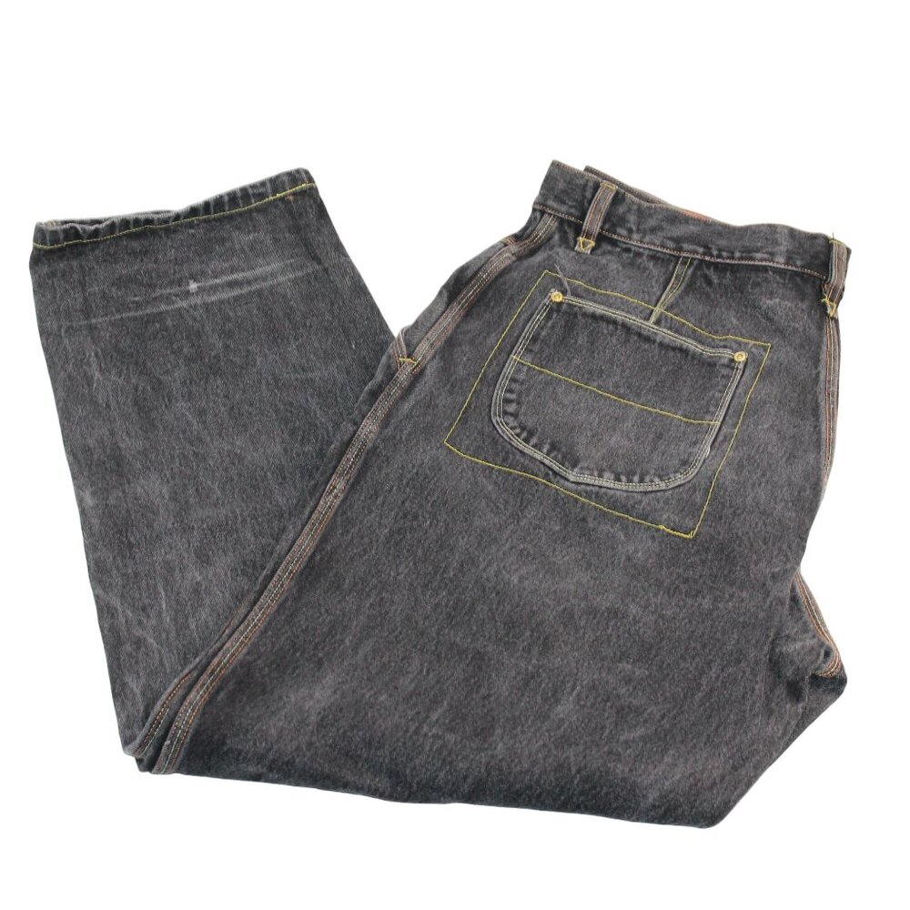 Vintage Platinum Fubu Sz 39X33 Muhammad Ali Black Wash Jeans Y2K Skater Baggy - Picture 2 of 16